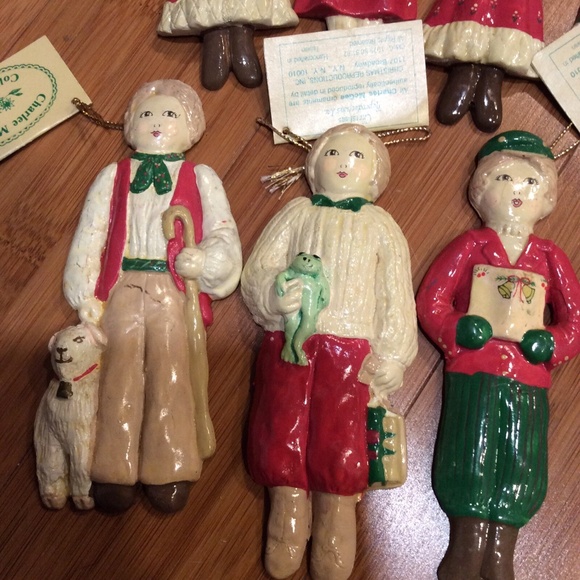 Lot of 8 Charlee McGee Clay Christmas Tree Ornaments 1982 Boys and Girls Holiday - Picture 3 of 7